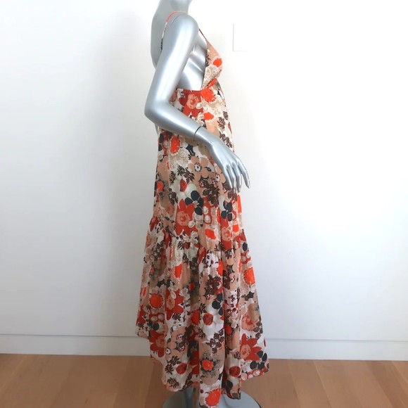 Faithfull The Brand Maxi Dress Anisha Floral Print Cotton Size Extra Small NEW - Picture 4 of 8
